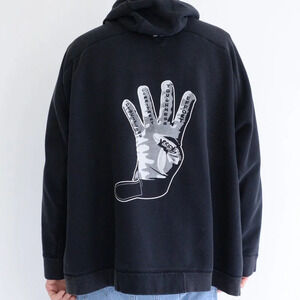 Russell Athletic Black Hargrave Football Hooded Pullover Sweatshirt Size 3XL